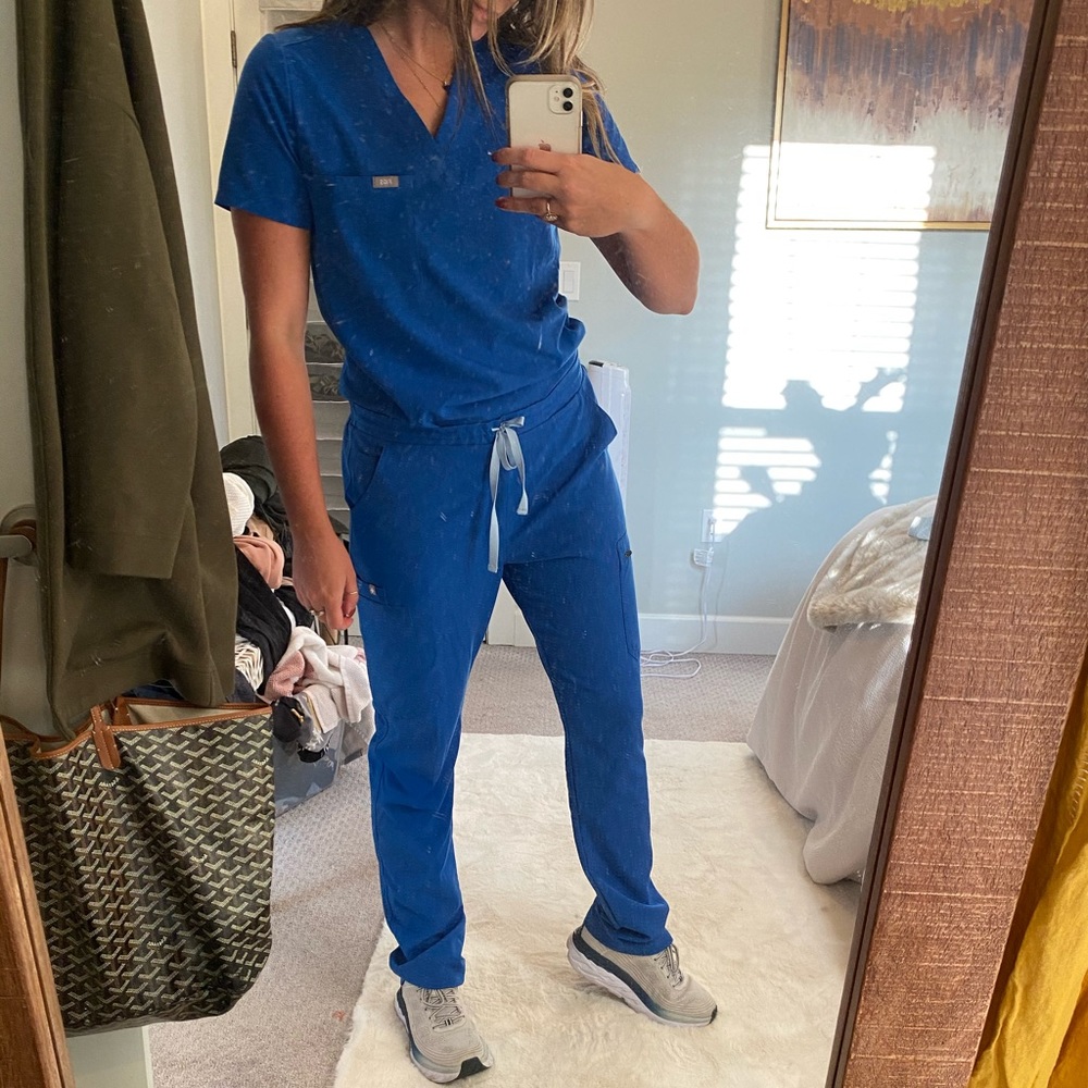 NWOT Figs royal blue Yola scrub pants